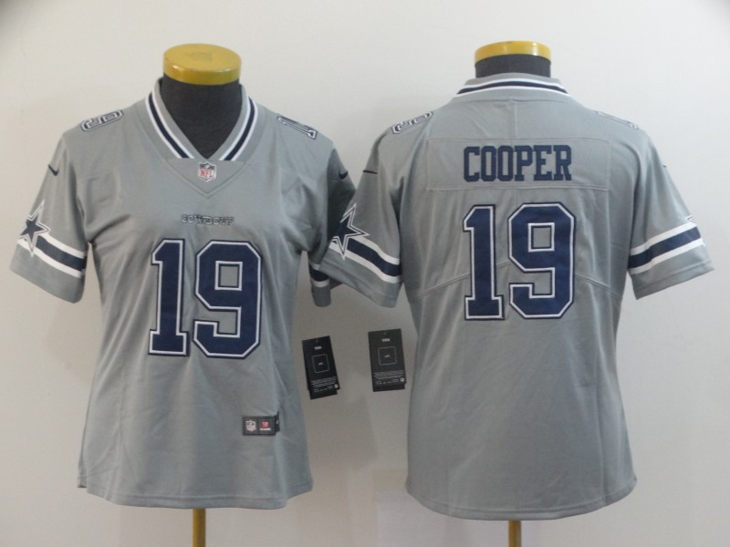 Women's Dallas Cowboys #19 Amari Cooper Gray Inverted Legend Stitched NFL Jersey